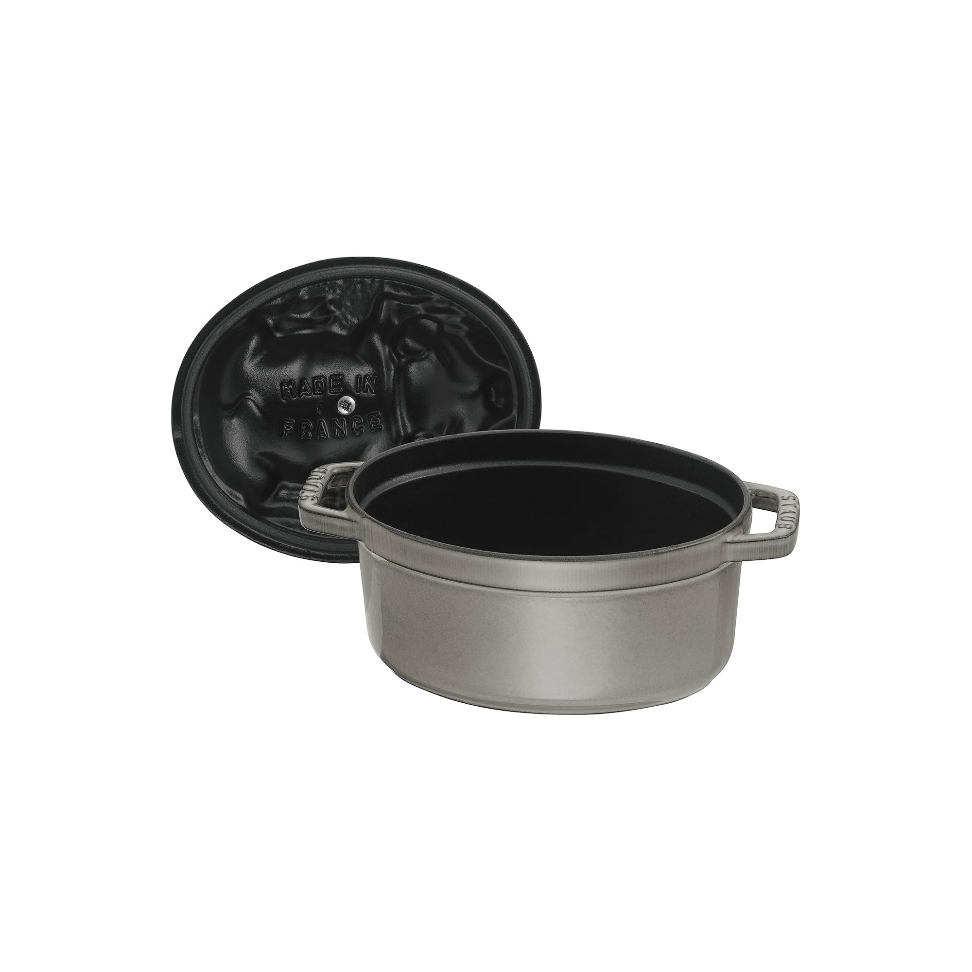 Amazon.com: Staub Cast Iron 1-qt Pig Cocotte - Graphite Grey, Made